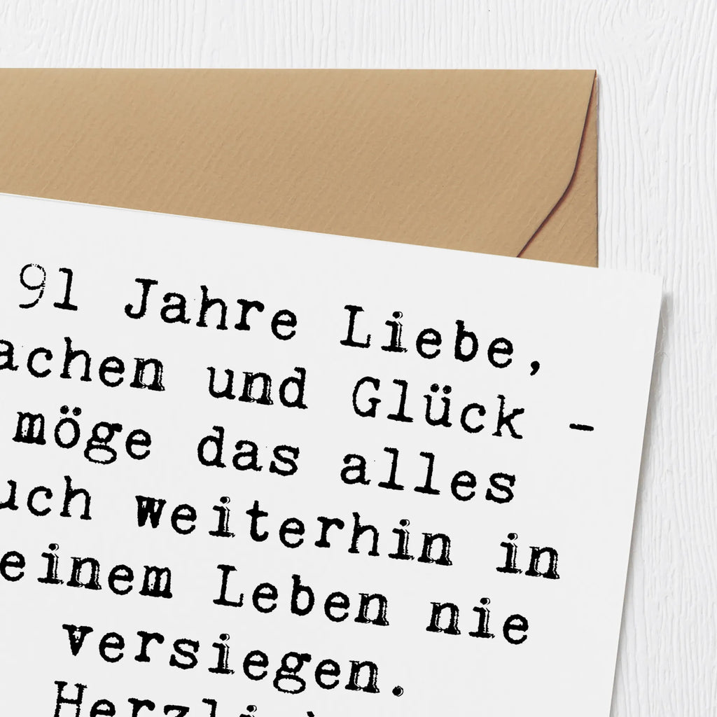 Deluxe Karte Spruch 91. Geburtstag Hochzeitskarte, Geburtstagskarte, Karte, Einladungskarte, Hochwertige Klappkarte, Klappkarte, Hochwertige Grußkarte, Glückwunschkarte, Grußkarte, Geburtstag, Geburtstagsgeschenk, Geschenk