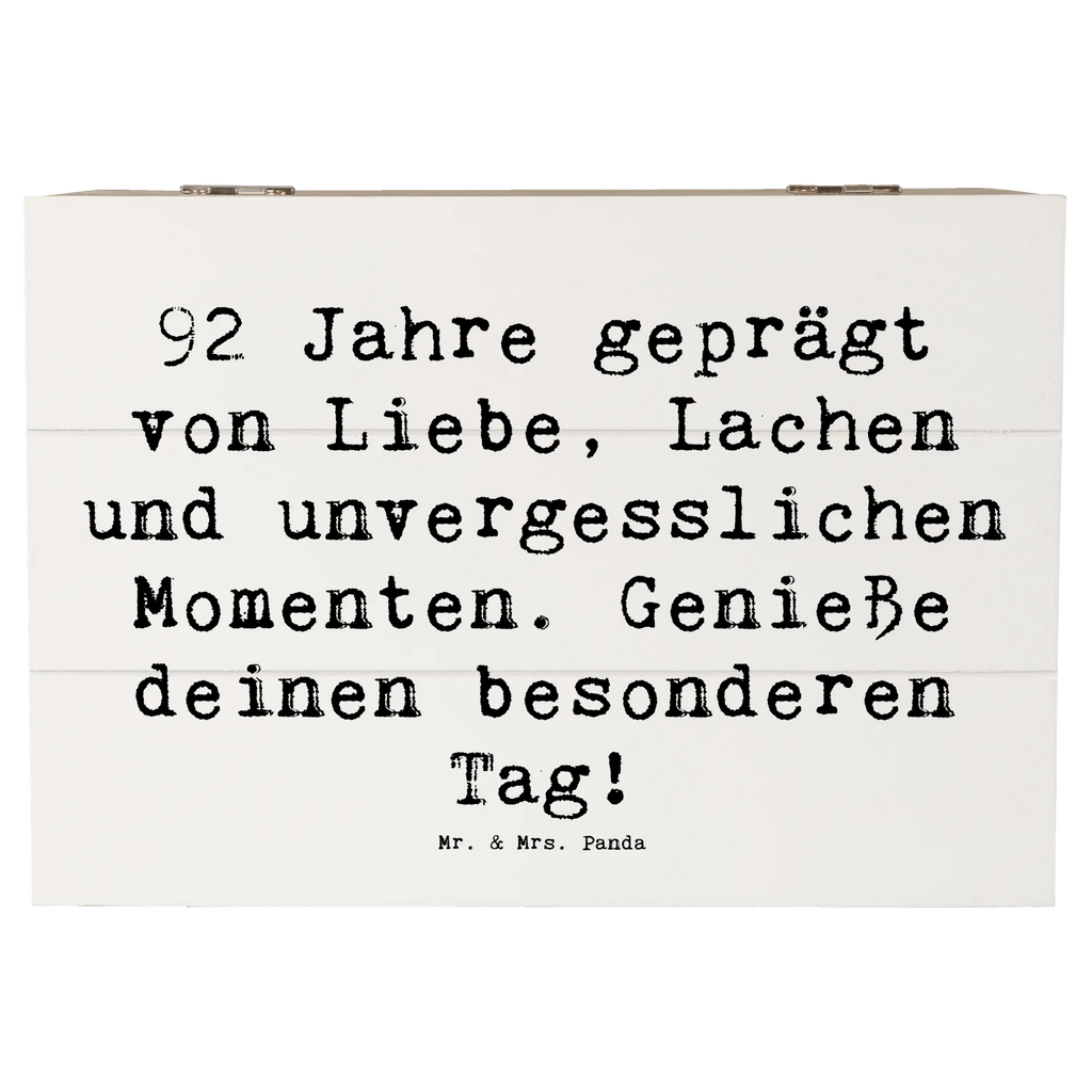Holzkiste Spruch 92. Geburtstag Aufbewahrungsbox, Dekokiste, XXL, Truhe, Kiste, Erinnerungskiste, Erinnerungsbox, Geschenkbox, Schatzkiste, Schatulle, Geschenkdose, Holzkiste, Geburtstag, Geburtstagsgeschenk, Geschenk