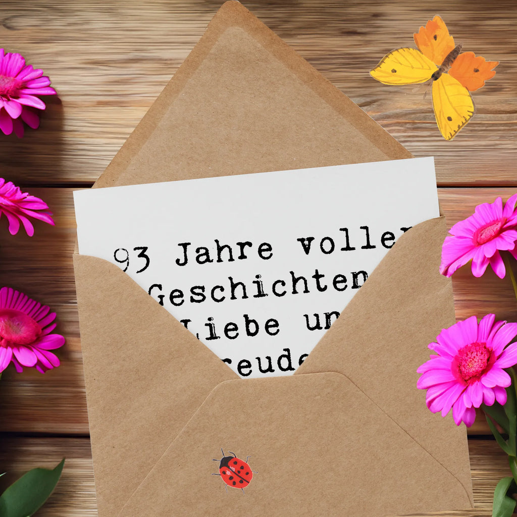Deluxe Karte Spruch 93. Geburtstag Freude Klappkarte, Geburtstagskarte, Hochzeitskarte, Hochwertige Grußkarte, Einladungskarte, Glückwunschkarte, Grußkarte, Karte, Hochwertige Klappkarte, Geburtstag, Geburtstagsgeschenk, Geschenk