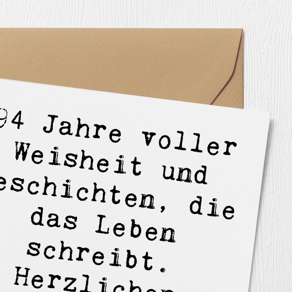 Deluxe Karte Spruch 94. Geburtstag Klappkarte, Karte, Hochzeitskarte, Grußkarte, Einladungskarte, Hochwertige Grußkarte, Glückwunschkarte, Hochwertige Klappkarte, Geburtstagskarte, Geburtstag, Geburtstagsgeschenk, Geschenk