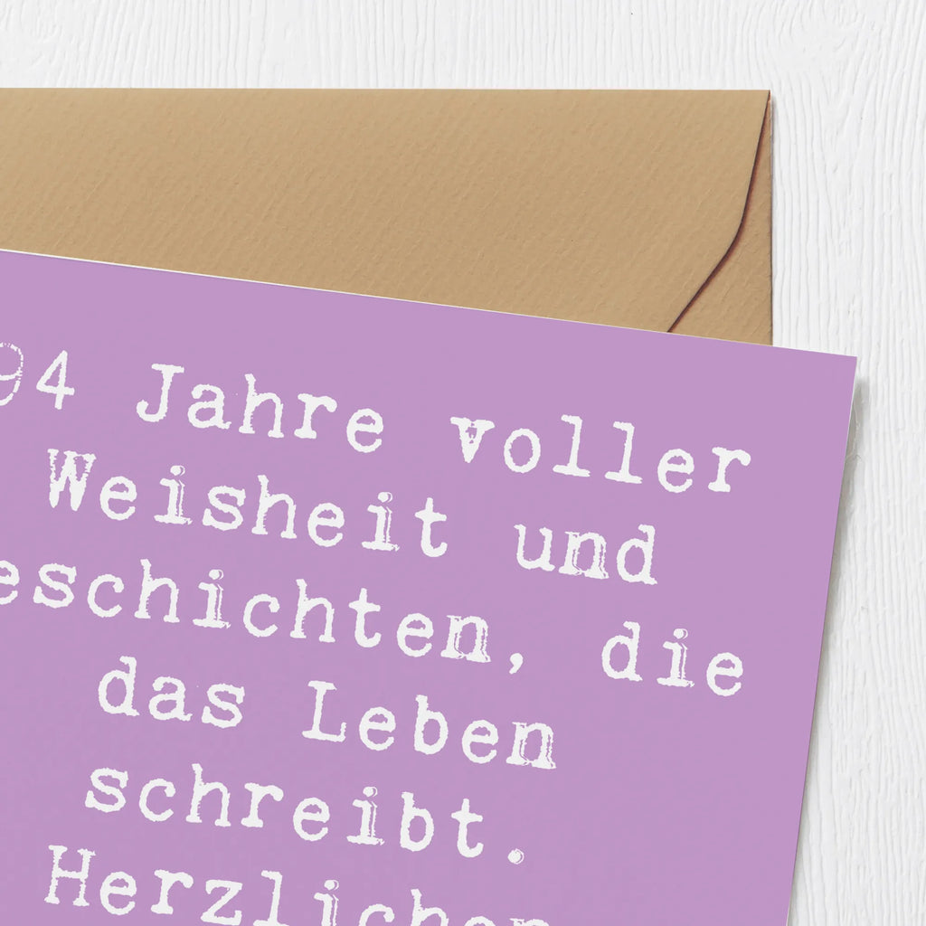 Deluxe Karte Spruch 94. Geburtstag Klappkarte, Karte, Hochzeitskarte, Grußkarte, Einladungskarte, Hochwertige Grußkarte, Glückwunschkarte, Hochwertige Klappkarte, Geburtstagskarte, Geburtstag, Geburtstagsgeschenk, Geschenk