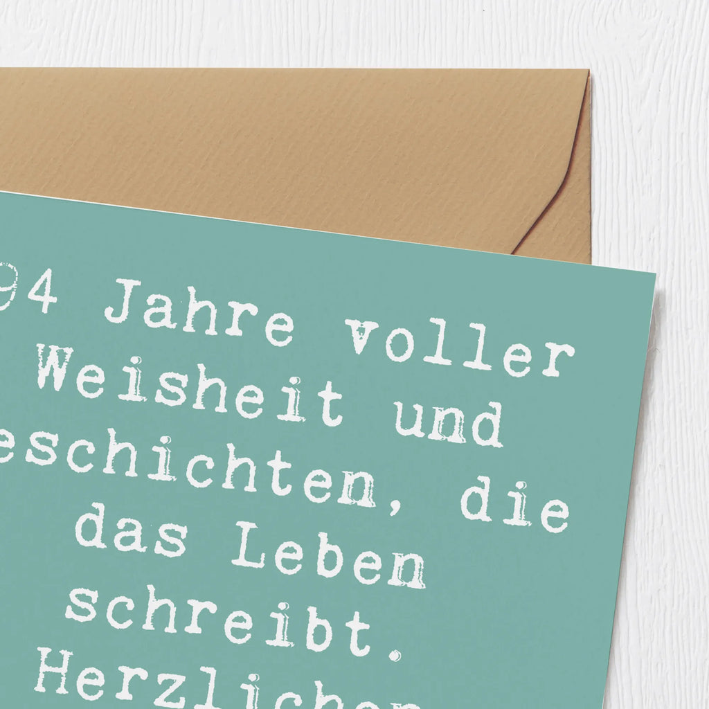 Deluxe Karte Spruch 94. Geburtstag Klappkarte, Karte, Hochzeitskarte, Grußkarte, Einladungskarte, Hochwertige Grußkarte, Glückwunschkarte, Hochwertige Klappkarte, Geburtstagskarte, Geburtstag, Geburtstagsgeschenk, Geschenk
