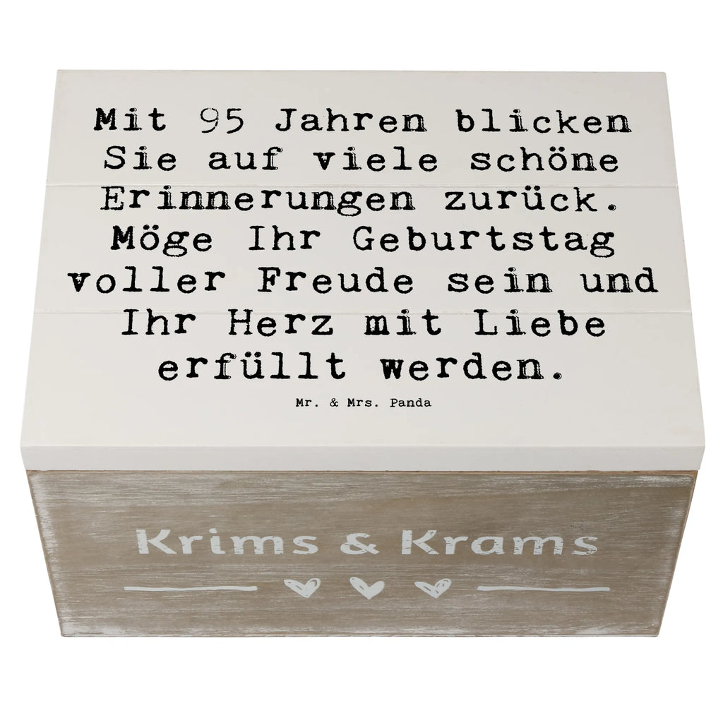 Wooden chest Saying Mit 95 Jahren blicken Sie auf viele schöne Erinnerungen zurück. Möge Ihr Geburtstag voller Freude sein und Ihr Herz mit Liebe erfüllt werden. Geschenkbox, Kiste, Erinnerungsbox, Geschenkdose, XXL, Truhe, Holzkiste, Aufbewahrungsbox, Erinnerungskiste, Schatzkiste, Schatulle, Dekokiste, Geburtstag, Geburtstagsgeschenk, Geschenk