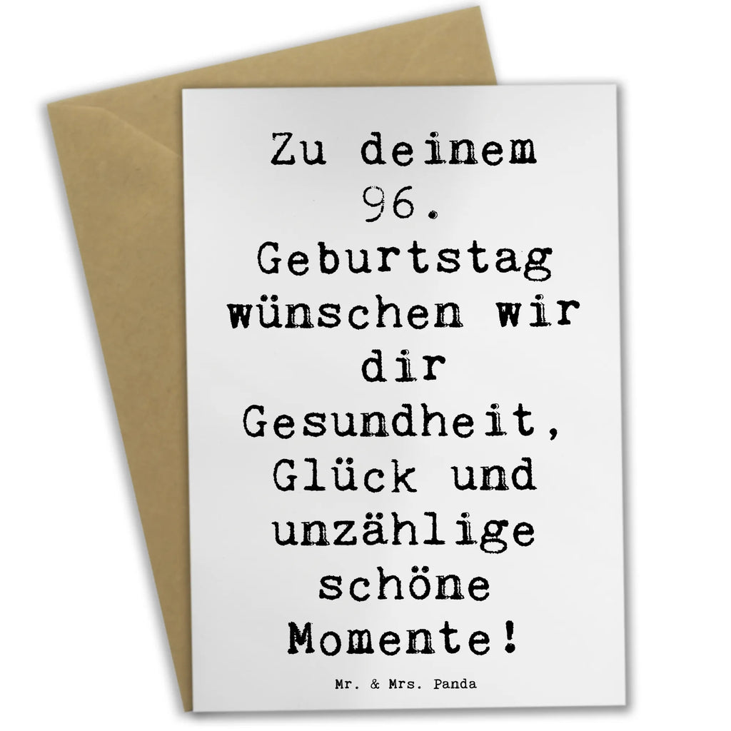 Grußkarte Spruch 96. Geburtstag Karte, Ansichtskarten, Einladungskarte, Grußkarte, Glückwunschkarte, Hochzeitskarte, Klappkarte, Geburtstagskarte, Geburtstag, Geburtstagsgeschenk, Geschenk