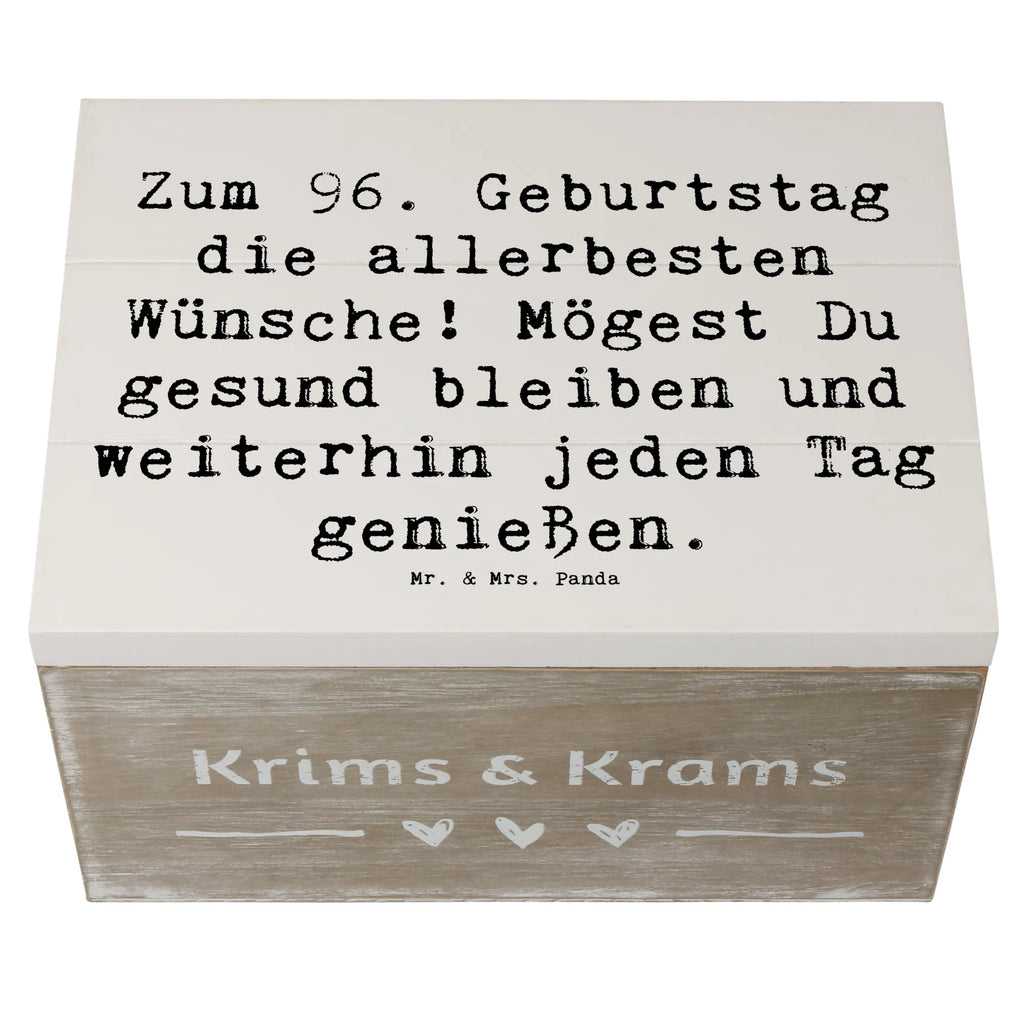 Holzkiste Spruch 96. Geburtstag Schatulle, Geschenkbox, Kiste, Aufbewahrungsbox, Geschenkdose, Holzkiste, Schatzkiste, Truhe, Erinnerungskiste, Dekokiste, Erinnerungsbox, XXL, Geburtstag, Geburtstagsgeschenk, Geschenk
