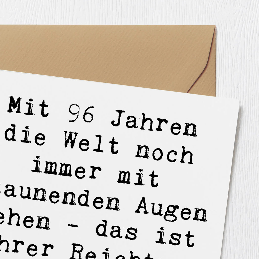 Deluxe Karte Spruch 96. Geburtstag Freude Hochwertige Grußkarte, Karte, Glückwunschkarte, Einladungskarte, Hochzeitskarte, Grußkarte, Hochwertige Klappkarte, Klappkarte, Geburtstagskarte, Geburtstag, Geburtstagsgeschenk, Geschenk