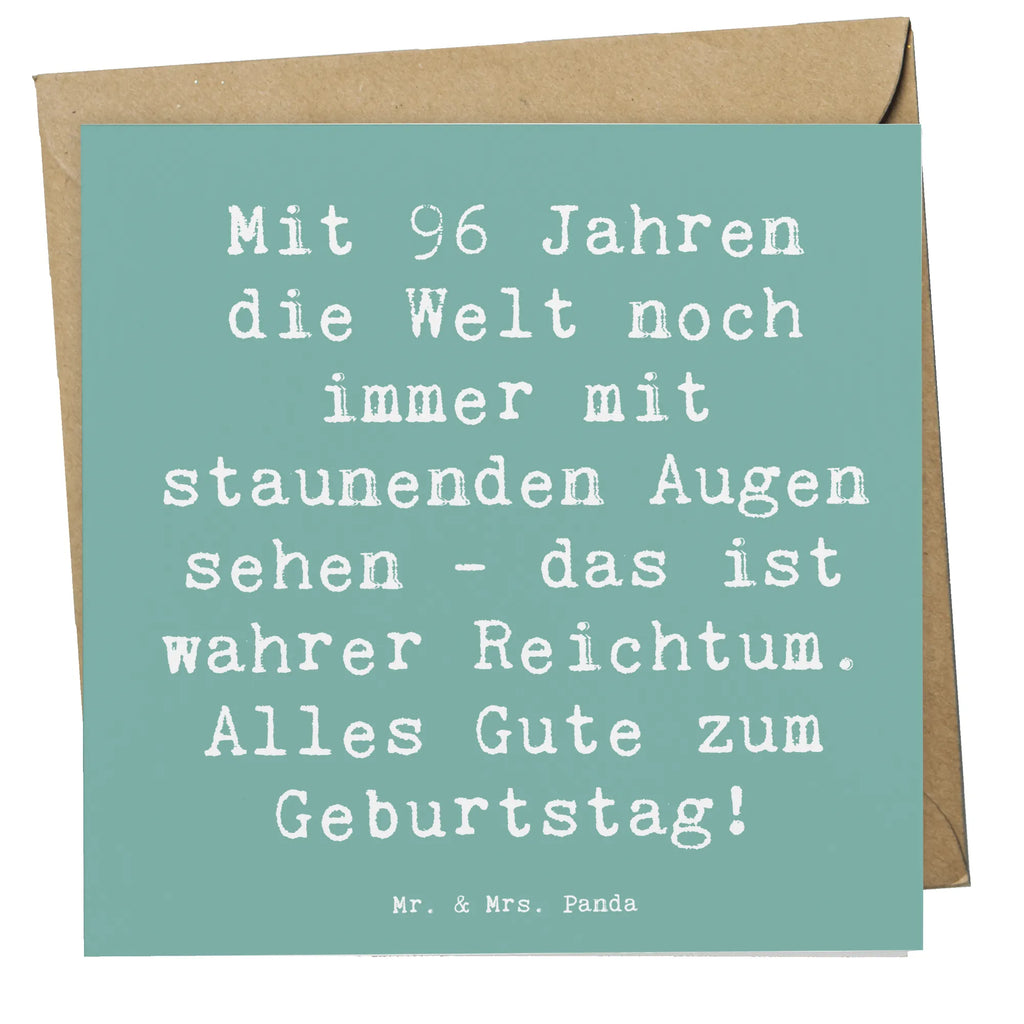 Deluxe Karte Spruch 96. Geburtstag Freude Hochwertige Grußkarte, Karte, Glückwunschkarte, Einladungskarte, Hochzeitskarte, Grußkarte, Hochwertige Klappkarte, Klappkarte, Geburtstagskarte, Geburtstag, Geburtstagsgeschenk, Geschenk