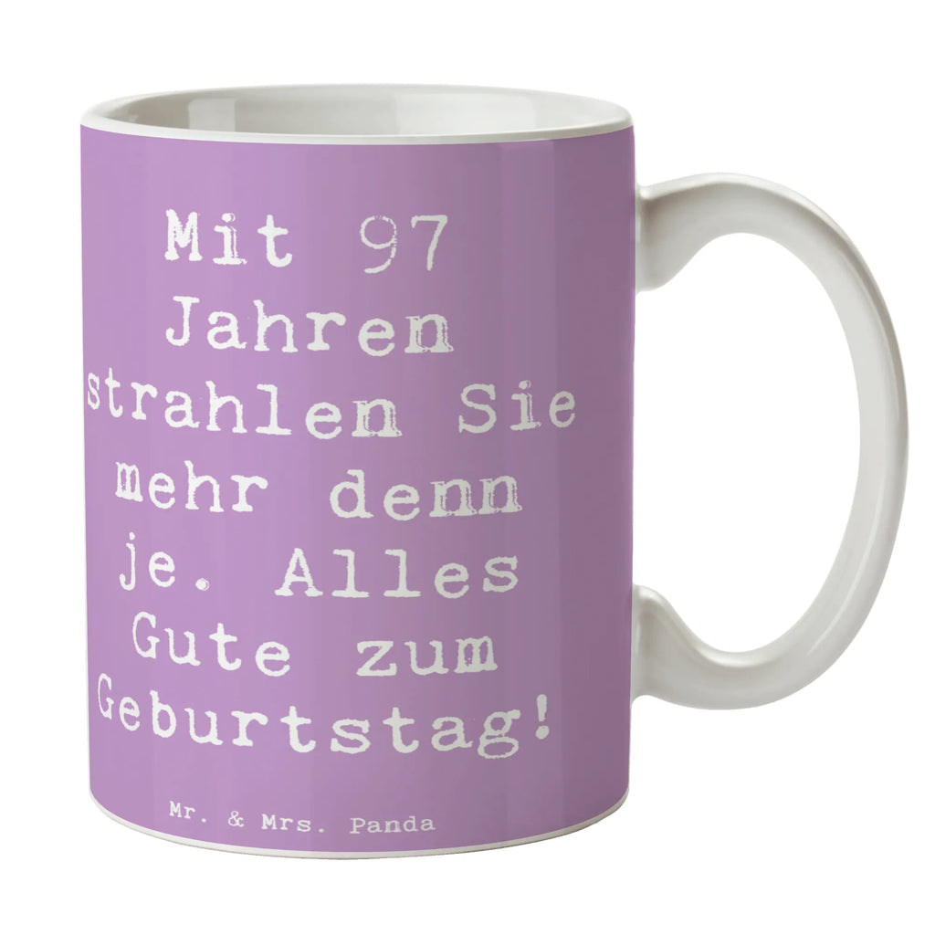 Tasse Spruch 97. Geburtstag Strahlen Kaffeetasse, Tasse mit Motiven, Bürotasse, Teetasse, Geschenktasse, Keramiktasse, Tasse mit Zitaten, Tasse, Porzellantasse, Geburtstag, Geburtstagsgeschenk, Geschenk
