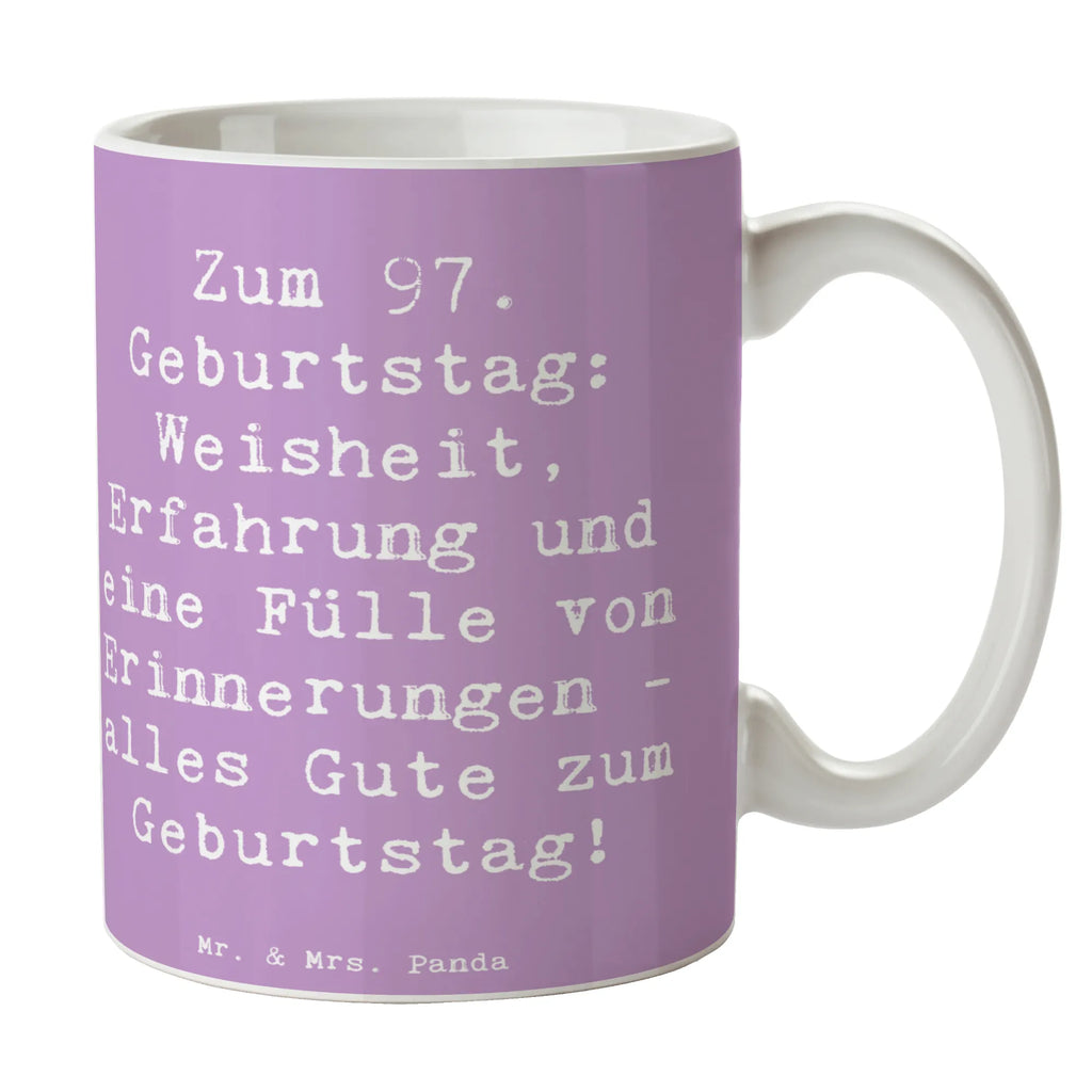 Tasse Spruch 97. Geburtstag Tasse mit Zitaten, Geschenktasse, Tasse, Kaffeetasse, Keramiktasse, Bürotasse, Porzellantasse, Teetasse, Tasse mit Motiven, Geburtstag, Geburtstagsgeschenk, Geschenk