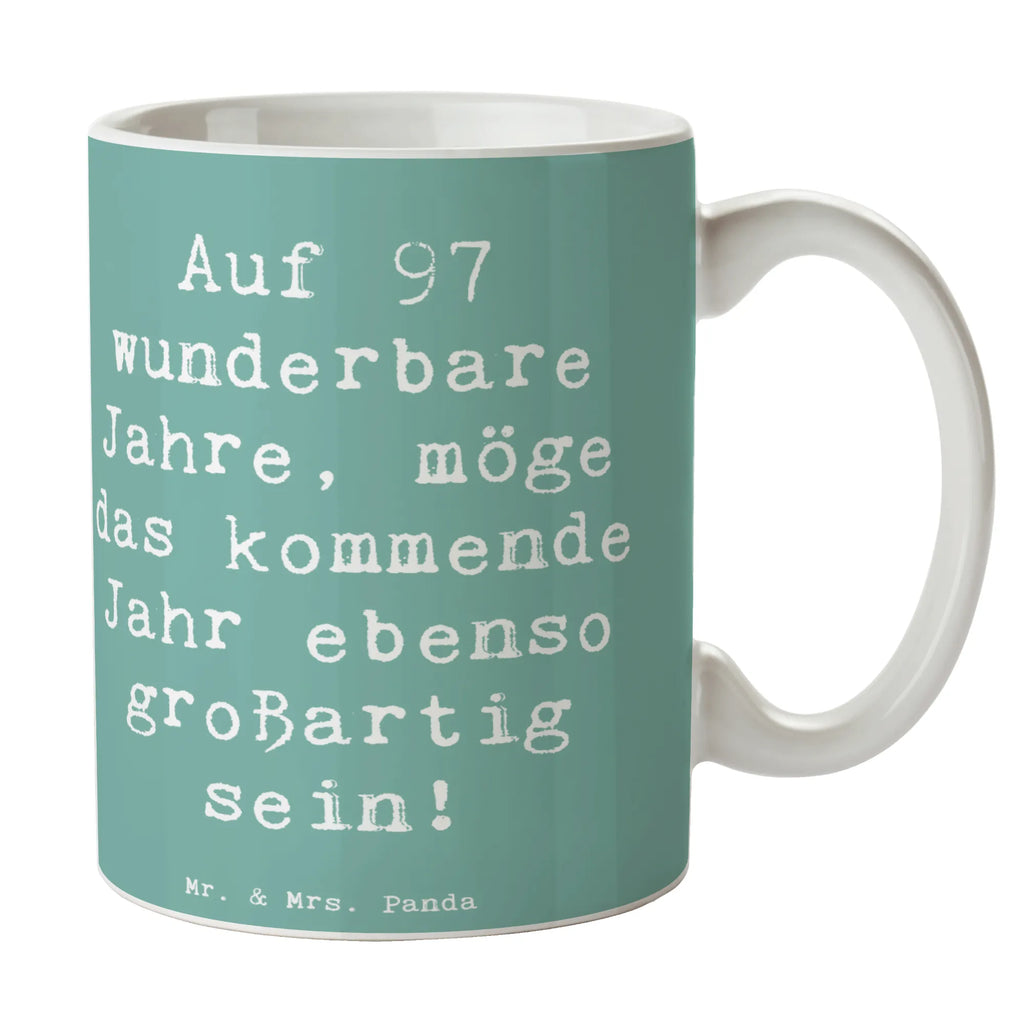 Tasse 97. Geburtstag Porzellantasse, Kaffeetasse, Tasse, Bürotasse, Keramiktasse, Tasse mit Zitaten, Teetasse, Geschenktasse, Tasse mit Motiven, Geburtstag, Geburtstagsgeschenk, Geschenk