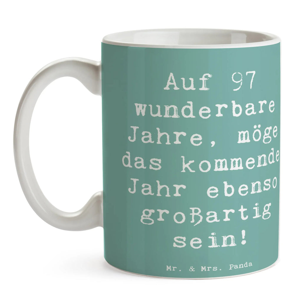 Tasse 97. Geburtstag Porzellantasse, Kaffeetasse, Tasse, Bürotasse, Keramiktasse, Tasse mit Zitaten, Teetasse, Geschenktasse, Tasse mit Motiven, Geburtstag, Geburtstagsgeschenk, Geschenk