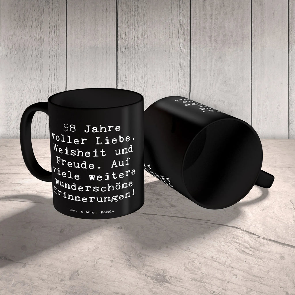 Tasse Spruch 98. Geburtstag Freude Bürotasse, Geschenktasse, Kaffeetasse, Tasse mit Motiven, Keramiktasse, Teetasse, Tasse, Porzellantasse, Tasse mit Zitaten, Geburtstag, Geburtstagsgeschenk, Geschenk