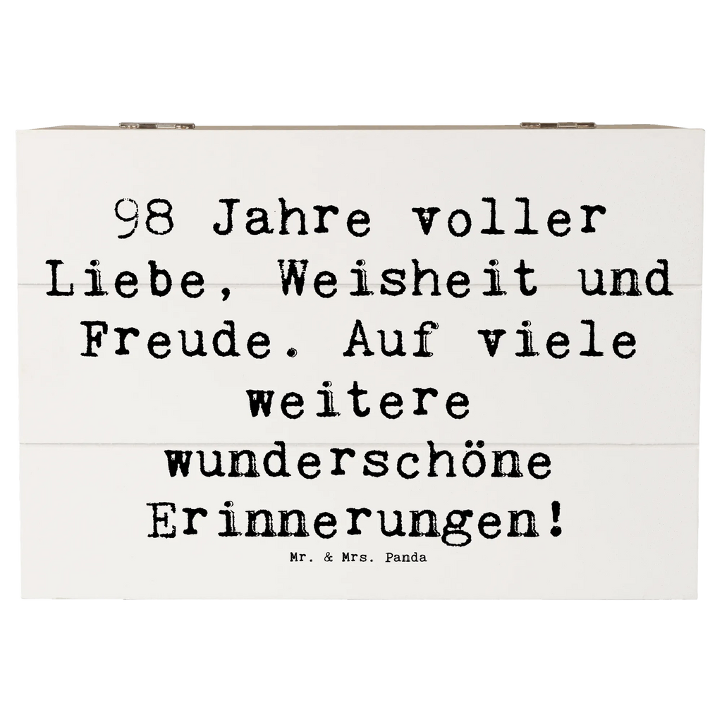 Wooden chest Saying 98 Jahre voller Liebe, Weisheit und Freude. Auf viele weitere wunderschöne Erinnerungen! Erinnerungskiste, Schatzkiste, Aufbewahrungsbox, Schatulle, Truhe, Kiste, XXL, Geschenkdose, Holzkiste, Geschenkbox, Dekokiste, Erinnerungsbox, Geburtstag, Geburtstagsgeschenk, Geschenk