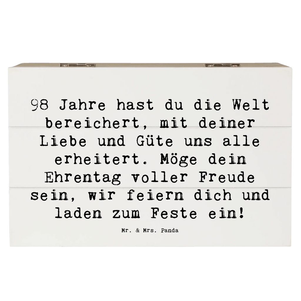 Holzkiste Spruch 98. Geburtstag Holzkiste, Aufbewahrungsbox, Kiste, Geschenkdose, Truhe, Geschenkbox, Dekokiste, Erinnerungskiste, Erinnerungsbox, Schatulle, Schatzkiste, XXL, Geburtstag, Geburtstagsgeschenk, Geschenk