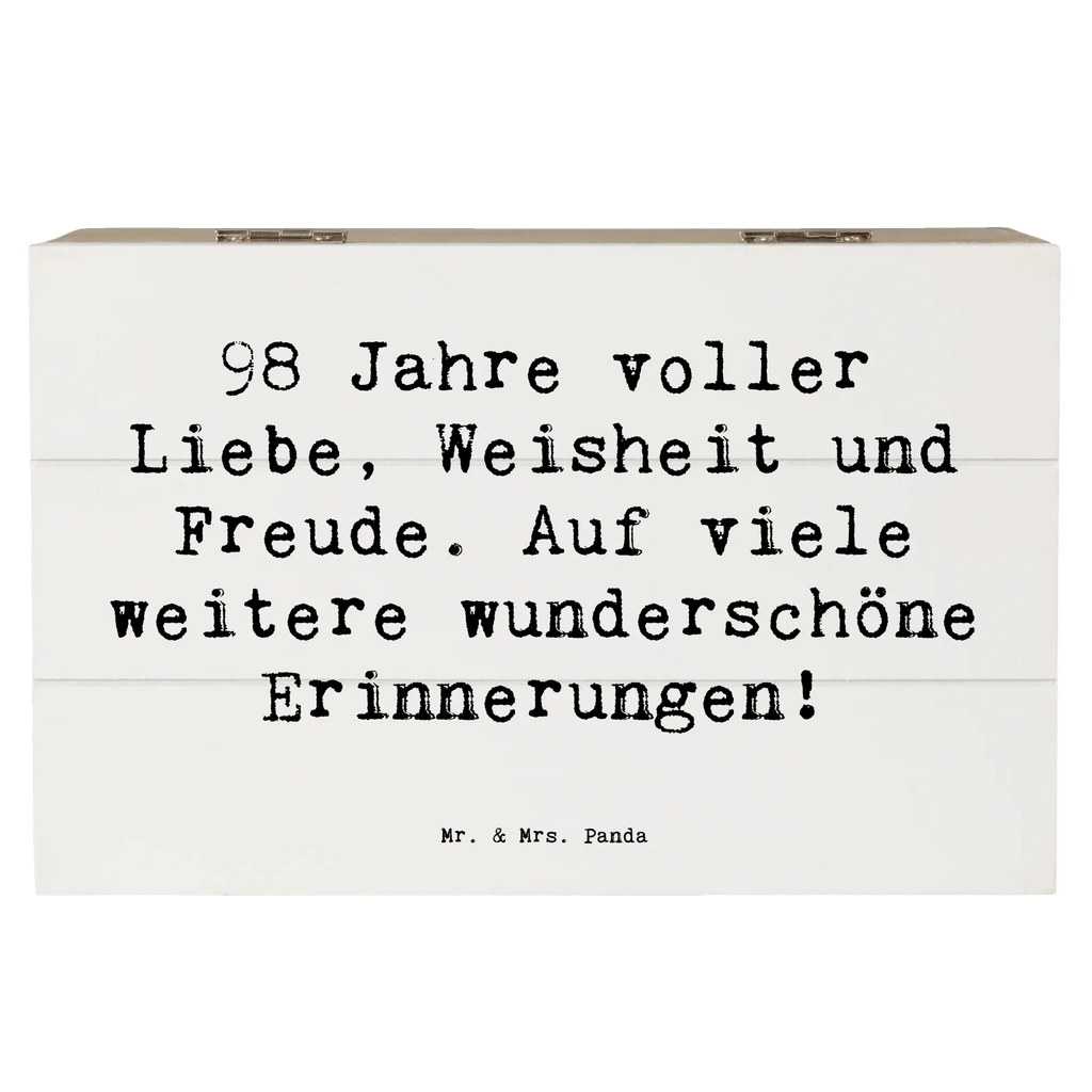 Wooden chest Saying 98 Jahre voller Liebe, Weisheit und Freude. Auf viele weitere wunderschöne Erinnerungen! Erinnerungskiste, Schatzkiste, Aufbewahrungsbox, Schatulle, Truhe, Kiste, XXL, Geschenkdose, Holzkiste, Geschenkbox, Dekokiste, Erinnerungsbox, Geburtstag, Geburtstagsgeschenk, Geschenk