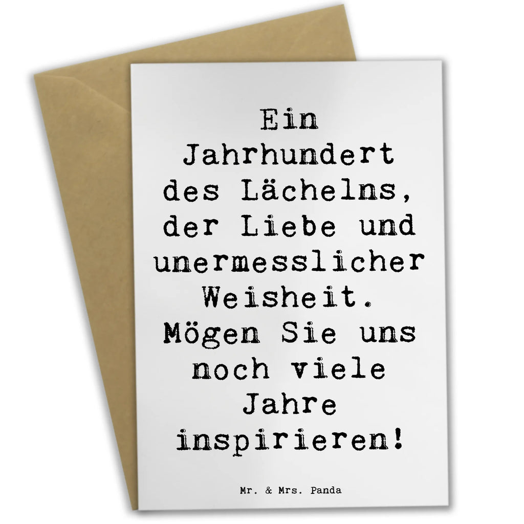 Greetings card Saying Ein Jahrhundert des Lächelns, der Liebe und unermesslicher Weisheit. Mögen Sie uns noch viele Jahre inspirieren! Geburtstagskarte, Einladungskarte, Klappkarte, Ansichtskarten, Karte, Hochzeitskarte, Glückwunschkarte, Grußkarte, Geburtstag, Geburtstagsgeschenk, Geschenk