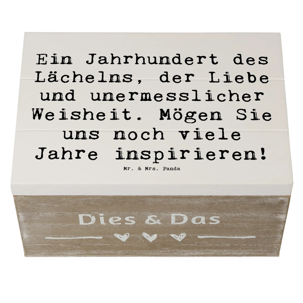 Wooden chest Saying Ein Jahrhundert des Lächelns, der Liebe und unermesslicher Weisheit. Mögen Sie uns noch viele Jahre inspirieren! Aufbewahrungsbox, Geschenkbox, Schatulle, Kiste, Holzkiste, XXL, Dekokiste, Truhe, Geschenkdose, Erinnerungskiste, Erinnerungsbox, Schatzkiste, Geburtstag, Geburtstagsgeschenk, Geschenk
