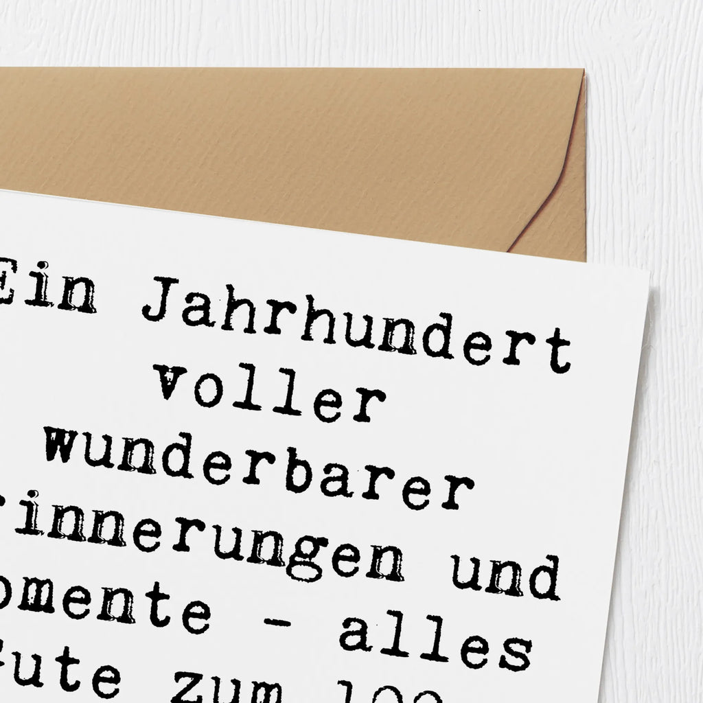 Deluxe Card Saying Ein Jahrhundert voller wunderbarer Erinnerungen und Momente - alles Gute zum 100. Geburtstag! Grußkarte, Geburtstagskarte, Hochwertige Klappkarte, Glückwunschkarte, Hochzeitskarte, Einladungskarte, Hochwertige Grußkarte, Klappkarte, Karte, Geburtstag, Geburtstagsgeschenk, Geschenk