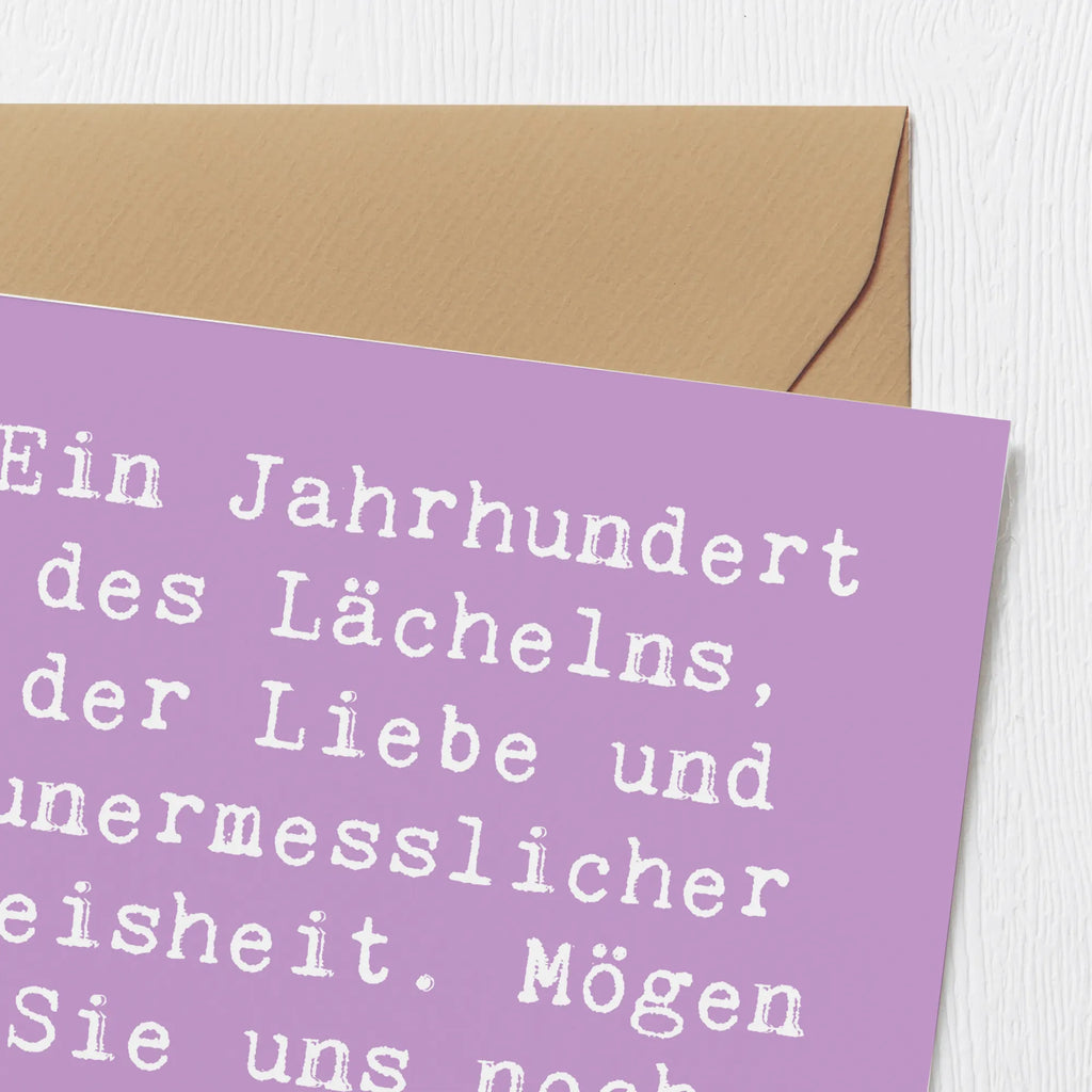 Deluxe Karte Spruch 100. Geburtstag Weisheit Klappkarte, Hochwertige Grußkarte, Einladungskarte, Karte, Hochzeitskarte, Glückwunschkarte, Geburtstagskarte, Grußkarte, Hochwertige Klappkarte, Geburtstag, Geburtstagsgeschenk, Geschenk