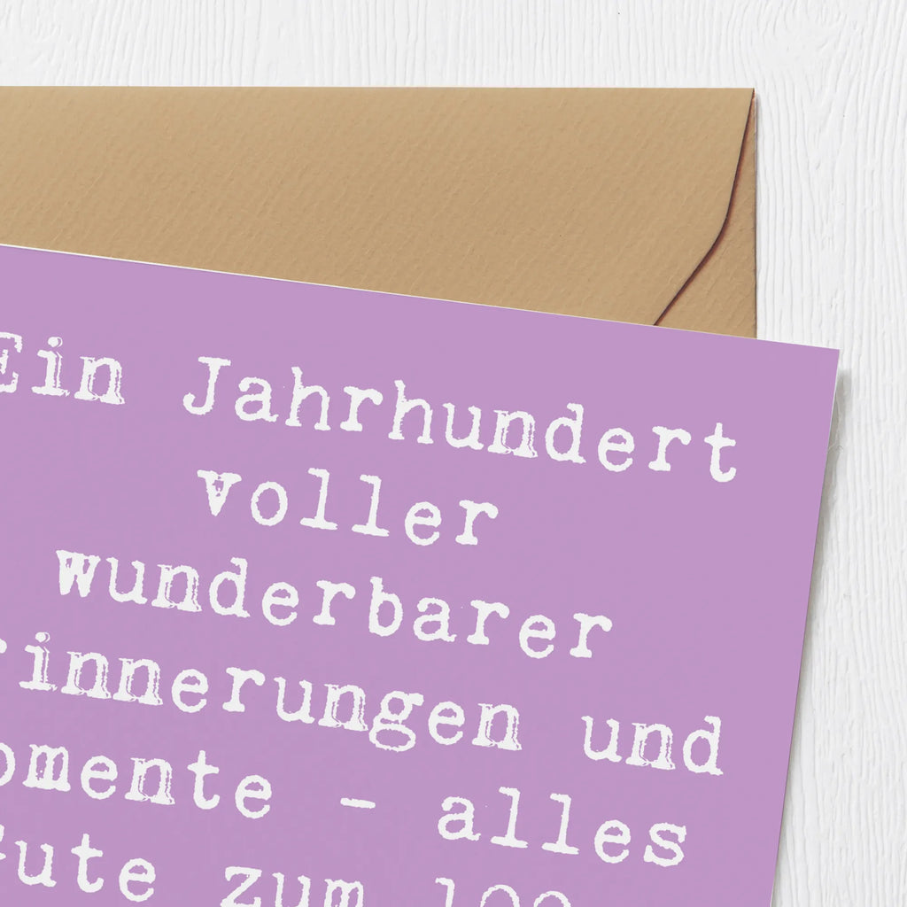 Deluxe Card Saying Ein Jahrhundert voller wunderbarer Erinnerungen und Momente - alles Gute zum 100. Geburtstag! Grußkarte, Geburtstagskarte, Hochwertige Klappkarte, Glückwunschkarte, Hochzeitskarte, Einladungskarte, Hochwertige Grußkarte, Klappkarte, Karte, Geburtstag, Geburtstagsgeschenk, Geschenk