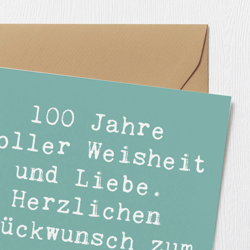 Deluxe Karte Spruch 100. Geburtstag Karte, Geburtstagskarte, Einladungskarte, Klappkarte, Hochwertige Klappkarte, Hochzeitskarte, Grußkarte, Hochwertige Grußkarte, Glückwunschkarte, Geburtstag, Geburtstagsgeschenk, Geschenk