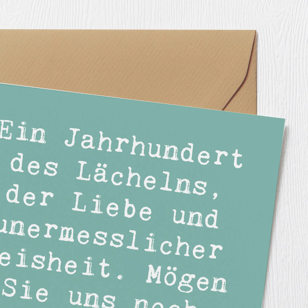 Deluxe Karte Spruch 100. Geburtstag Weisheit Klappkarte, Hochwertige Grußkarte, Einladungskarte, Karte, Hochzeitskarte, Glückwunschkarte, Geburtstagskarte, Grußkarte, Hochwertige Klappkarte, Geburtstag, Geburtstagsgeschenk, Geschenk