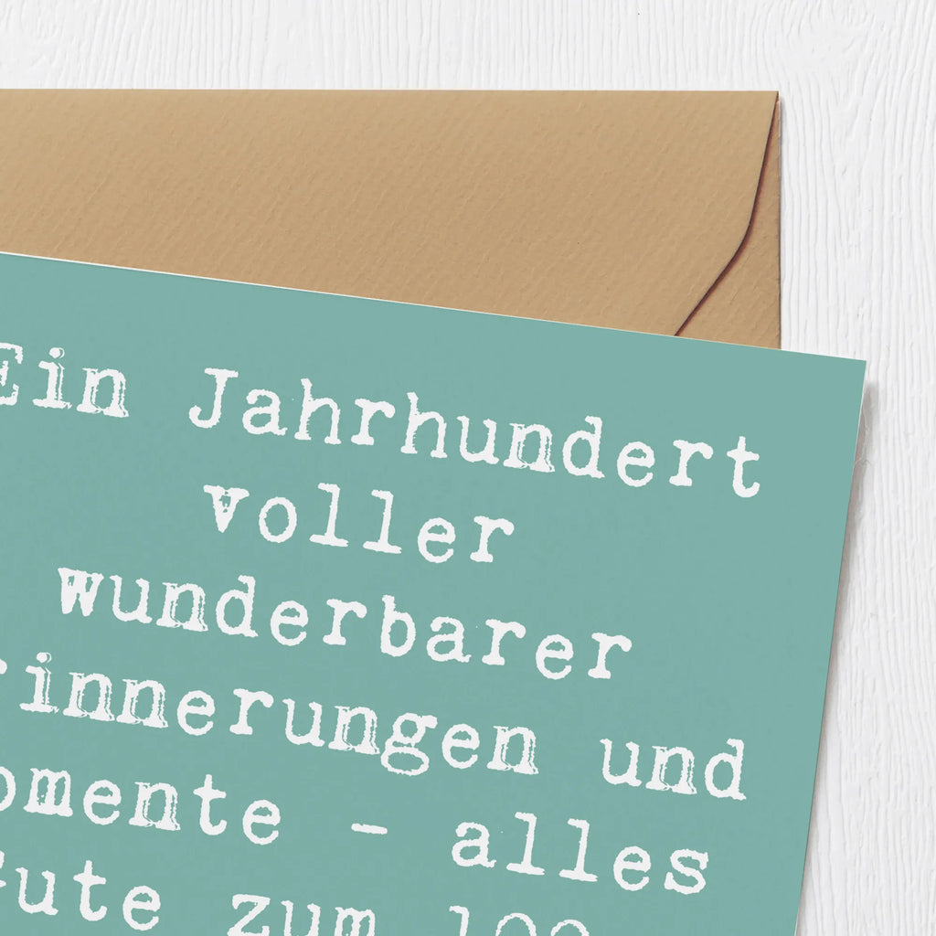 Deluxe Card Saying Ein Jahrhundert voller wunderbarer Erinnerungen und Momente - alles Gute zum 100. Geburtstag! Grußkarte, Geburtstagskarte, Hochwertige Klappkarte, Glückwunschkarte, Hochzeitskarte, Einladungskarte, Hochwertige Grußkarte, Klappkarte, Karte, Geburtstag, Geburtstagsgeschenk, Geschenk