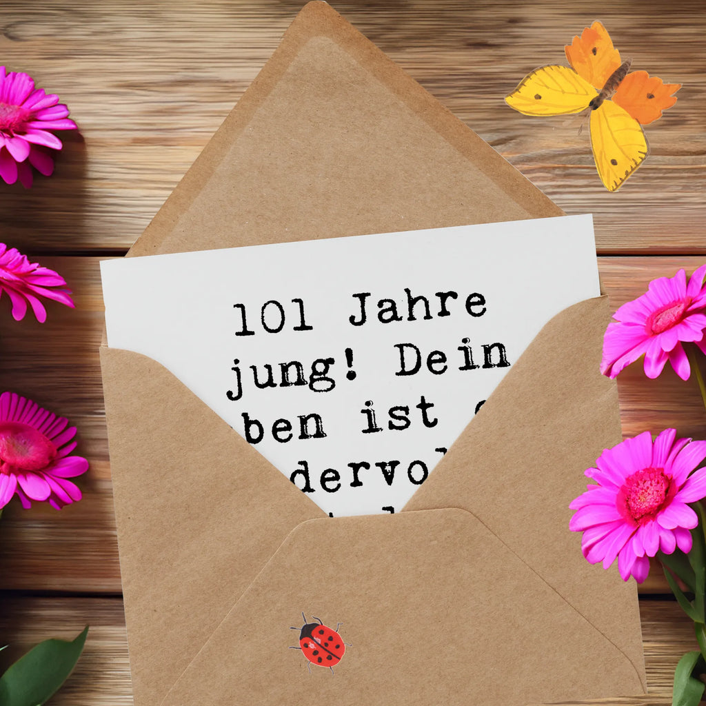 Deluxe Card Saying 101 Jahre jung! Dein Leben ist ein wundervolles Kapitel, das wir alle feiern. Glückwunschkarte, Einladungskarte, Klappkarte, Hochwertige Grußkarte, Geburtstagskarte, Hochwertige Klappkarte, Hochzeitskarte, Karte, Grußkarte, Geburtstag, Geburtstagsgeschenk, Geschenk