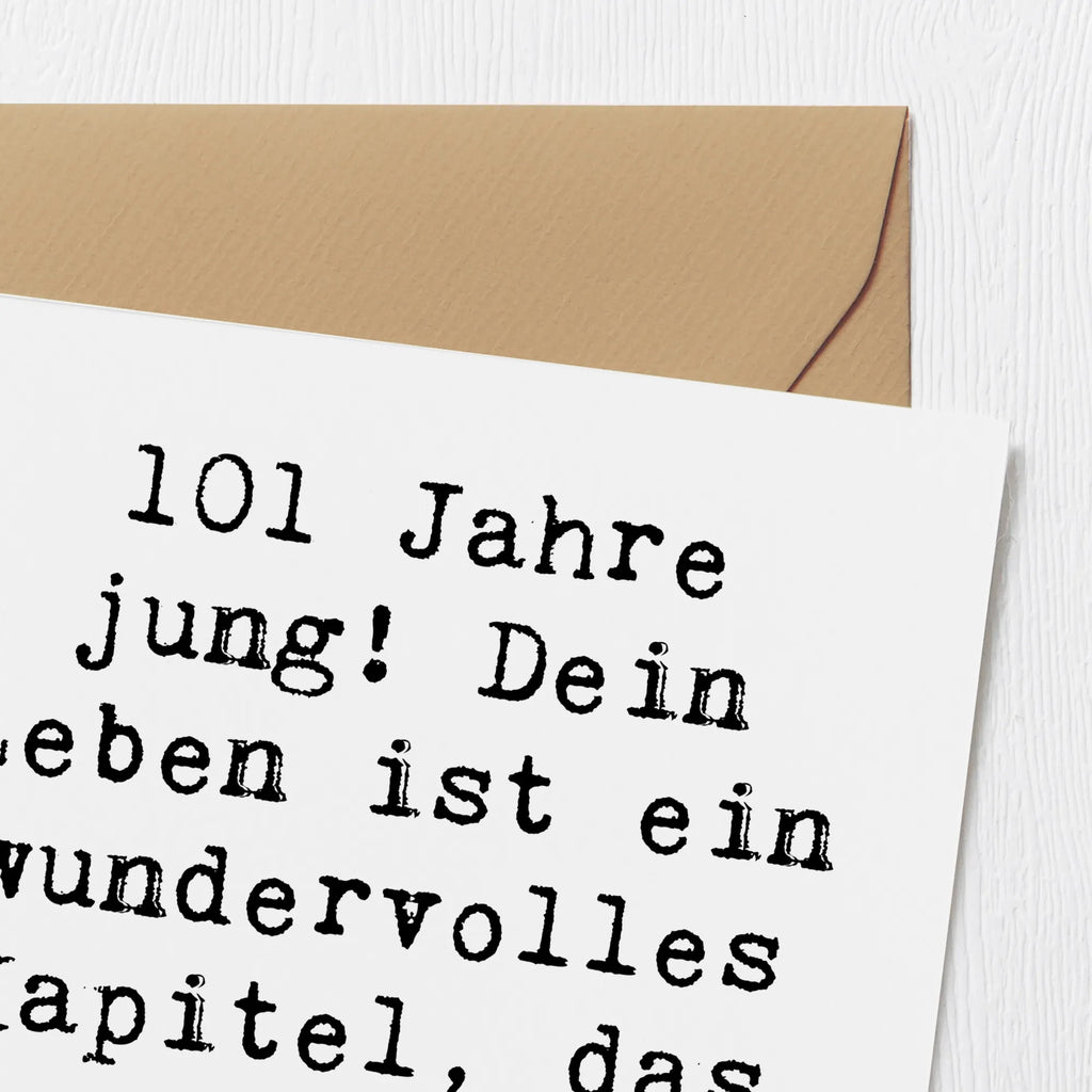 Deluxe Card Saying 101 Jahre jung! Dein Leben ist ein wundervolles Kapitel, das wir alle feiern. Glückwunschkarte, Einladungskarte, Klappkarte, Hochwertige Grußkarte, Geburtstagskarte, Hochwertige Klappkarte, Hochzeitskarte, Karte, Grußkarte, Geburtstag, Geburtstagsgeschenk, Geschenk