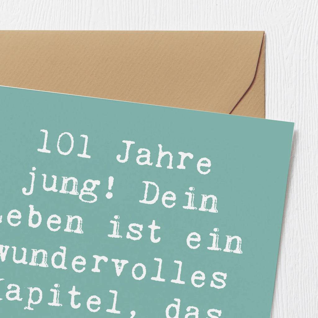 Deluxe Card Saying 101 Jahre jung! Dein Leben ist ein wundervolles Kapitel, das wir alle feiern. Glückwunschkarte, Einladungskarte, Klappkarte, Hochwertige Grußkarte, Geburtstagskarte, Hochwertige Klappkarte, Hochzeitskarte, Karte, Grußkarte, Geburtstag, Geburtstagsgeschenk, Geschenk
