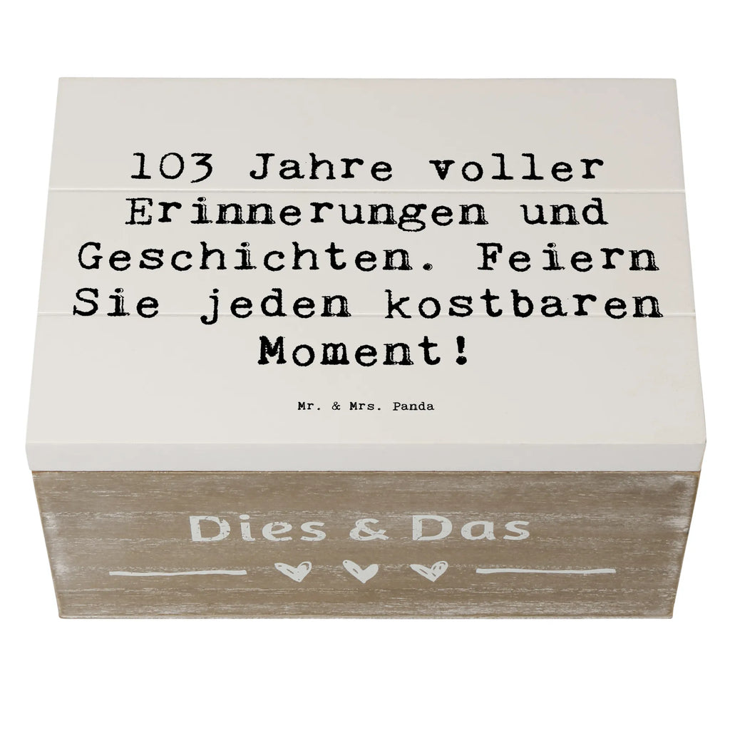 Holzkiste Spruch 103. Geburtstag Erinnerungen Schatzkiste, Dekokiste, XXL, Erinnerungskiste, Aufbewahrungsbox, Holzkiste, Erinnerungsbox, Geschenkdose, Geschenkbox, Schatulle, Kiste, Truhe, Geburtstag, Geburtstagsgeschenk, Geschenk
