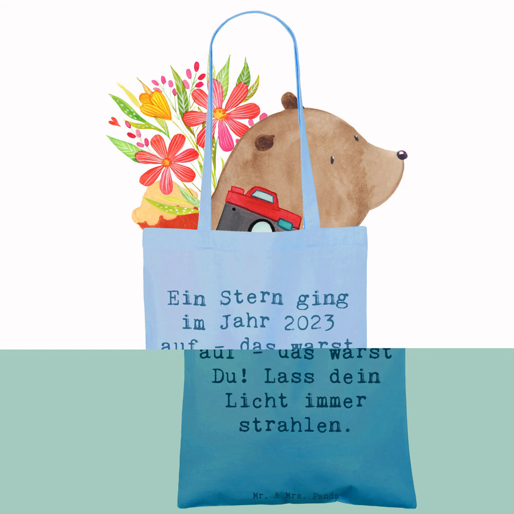 Tote bag Saying Ein Stern ging im Jahr 2023 auf - das warst Du! Lass dein Licht immer strahlen. Beuteltasche, Beutel, Einkaufstasche, Jutebeutel, Stoffbeutel, Tasche, Shopper, Umhängetasche, Strandtasche, Schultertasche, Stofftasche, Tragetasche, Badetasche, Jutetasche, Einkaufstüte, Laptoptasche, Geburtstag, Geburtstagsgeschenk, Geschenk