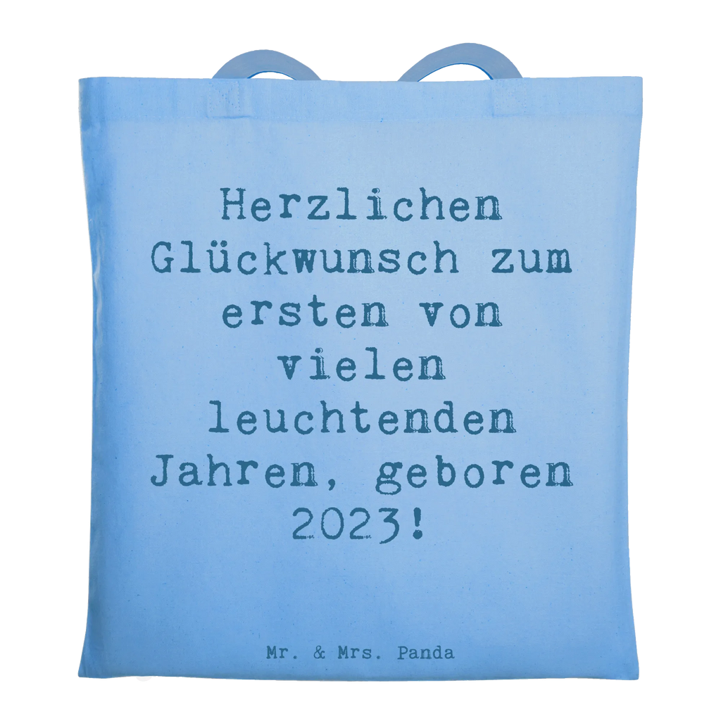 Tote bag Saying Herzlichen Glückwunsch zum ersten von vielen leuchtenden Jahren, geboren 2023! Beuteltasche, Beutel, Einkaufstasche, Jutebeutel, Stoffbeutel, Tasche, Shopper, Umhängetasche, Strandtasche, Schultertasche, Stofftasche, Tragetasche, Badetasche, Jutetasche, Einkaufstüte, Laptoptasche, Geburtstag, Geburtstagsgeschenk, Geschenk