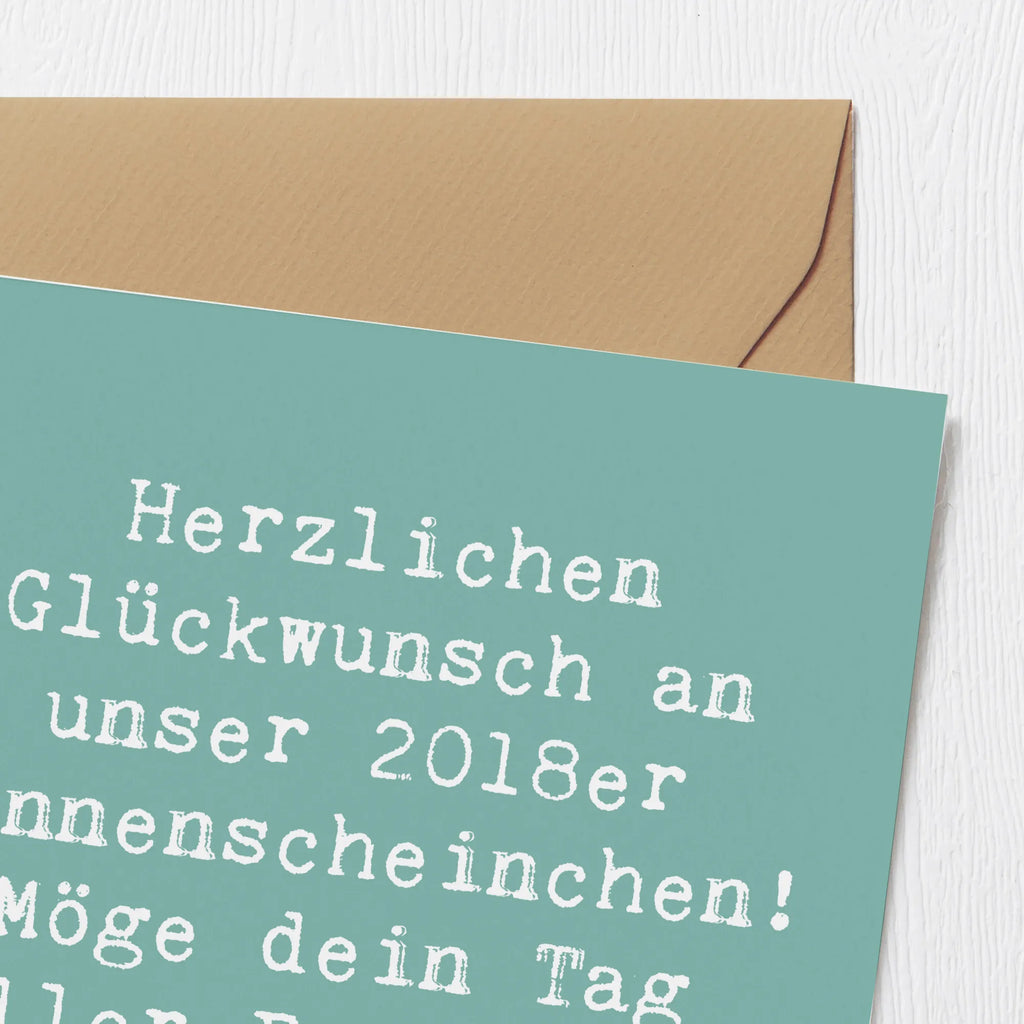 Deluxe Karte Spruch 2018 Geburtstag Sonnenscheinchen Karte, Grußkarte, Klappkarte, Einladungskarte, Glückwunschkarte, Hochzeitskarte, Geburtstagskarte, Hochwertige Grußkarte, Hochwertige Klappkarte, Geburtstag, Geburtstagsgeschenk, Geschenk