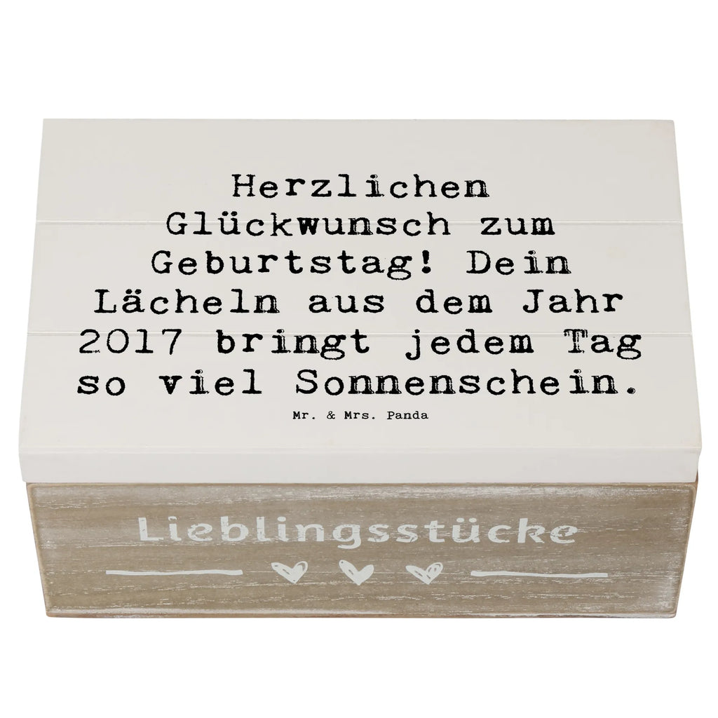 Holzkiste Spruch 2017 Geburtstag Lächeln XXL, Dekokiste, Erinnerungsbox, Schatzkiste, Geschenkbox, Geschenkdose, Aufbewahrungsbox, Erinnerungskiste, Kiste, Holzkiste, Schatulle, Truhe, Geburtstag, Geburtstagsgeschenk, Geschenk