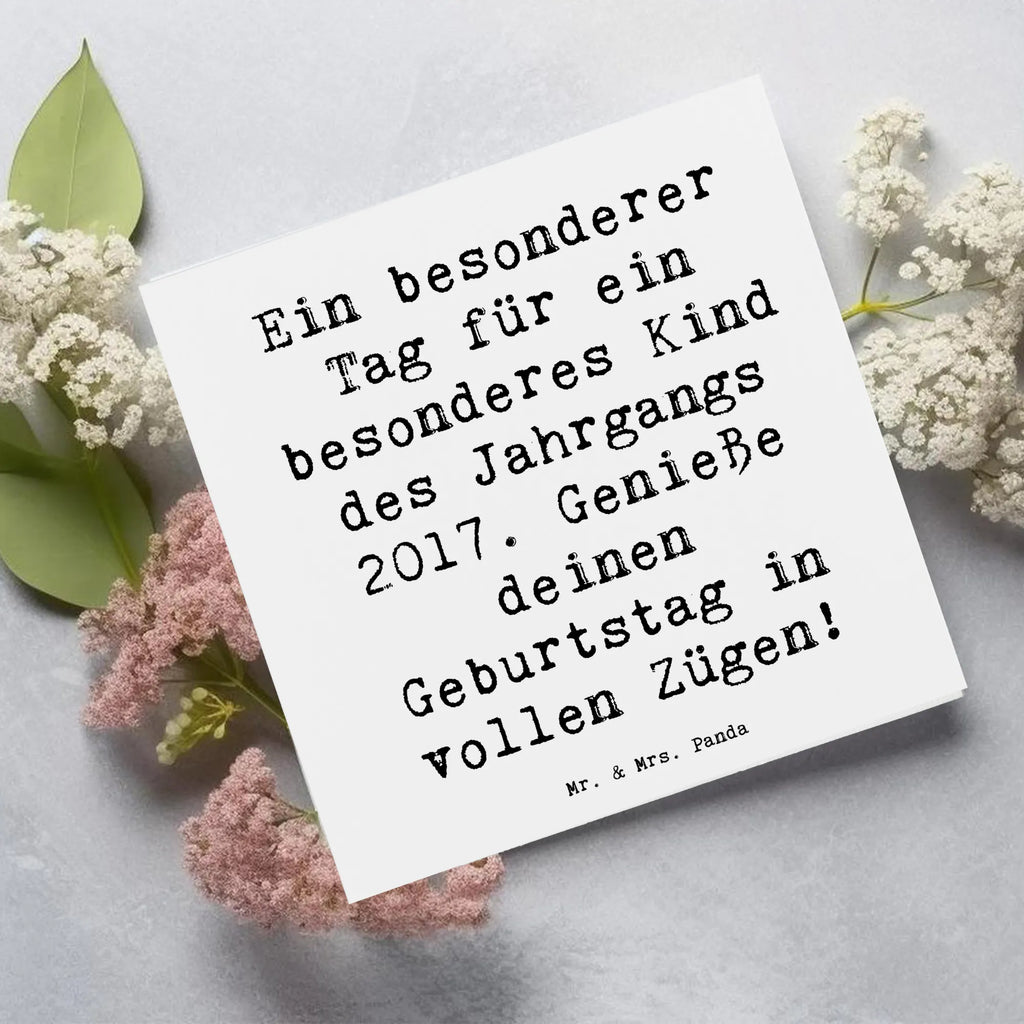 Deluxe Card Saying Ein besonderer Tag für ein besonderes Kind des Jahrgangs 2017. Genieße deinen Geburtstag in vollen Zügen! Karte, Grußkarte, Klappkarte, Einladungskarte, Glückwunschkarte, Hochzeitskarte, Geburtstagskarte, Hochwertige Grußkarte, Hochwertige Klappkarte, Geburtstag, Geburtstagsgeschenk, Geschenk