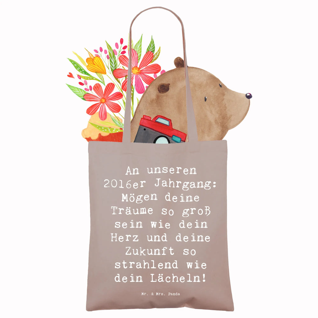 Tote bag Saying An unseren 2016er Jahrgang: Mögen deine Träume so groß sein wie dein Herz und deine Zukunft so strahlend wie dein Lächeln! Schultasche, Statementbeutel, Schultertasche, büchertasche, Laptoptasche, Jutebeutel, shopping tasche, uni tasche, Alltagstasche, Henkeltasche, Shopper, Beutel, Tasche, tote bag, Strandtasche, bedruckte tasche, Einkaufstasche, Stoffbeutel, Beuteltasche, Tüte, Baumwolltasche, unitasche, Umhängetasche, Badetasche, baumwollbeutel, Tragetasche, Stofftasche, Jutetasche, Leinentasche, Einkaufsbeutel, Einkaufstüte, Geschenk, Geburtstag, Geburtstagsgeschenk