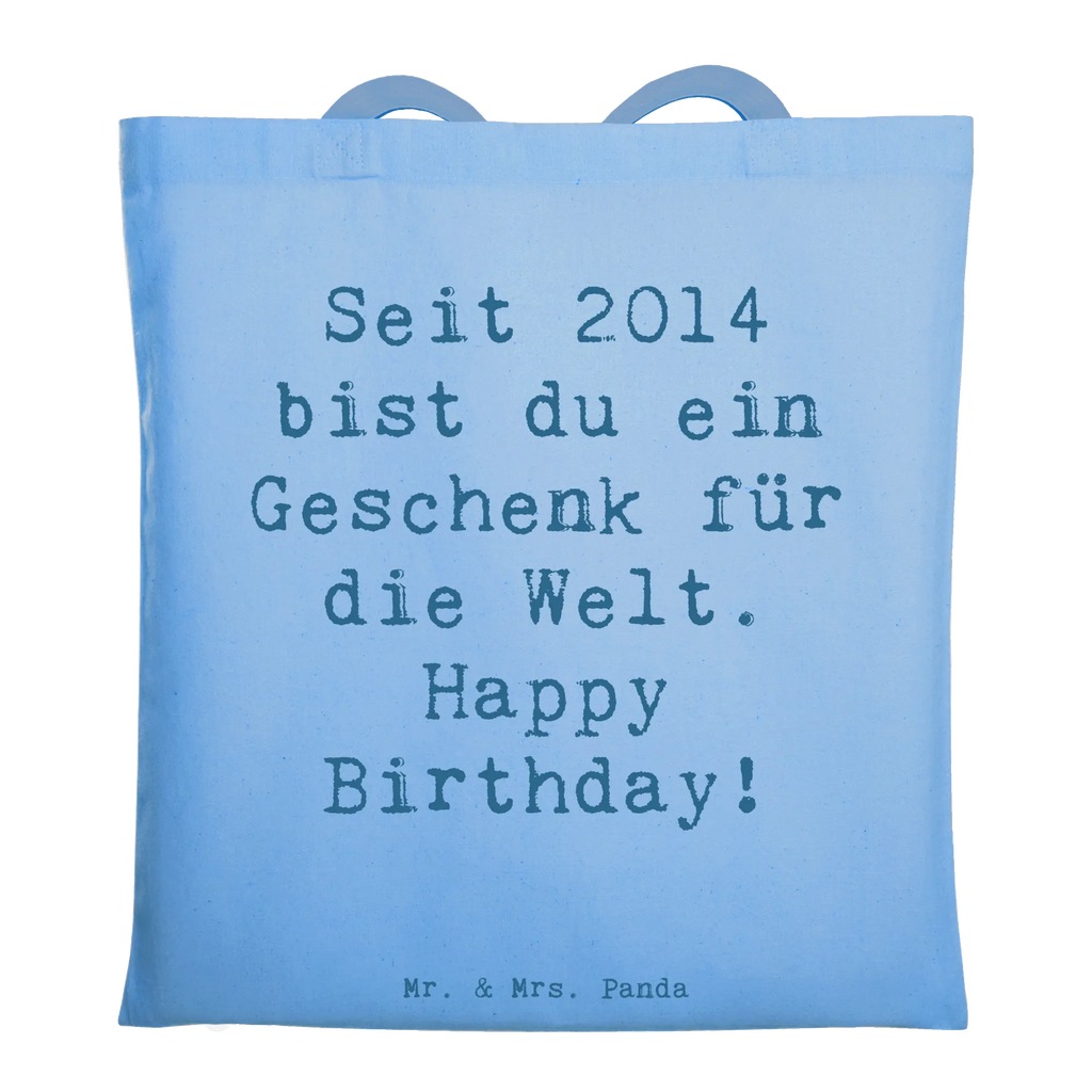 Tote bag Saying Seit 2014 bist du ein Geschenk für die Welt. Happy Birthday! Stofftasche, Jutebeutel, Badetasche, Strandtasche, Umhängetasche, Tasche, Shopper, Einkaufstüte, Tragetasche, Laptoptasche, Einkaufstasche, Beutel, Beuteltasche, Jutetasche, Schultertasche, Stoffbeutel, Geburtstag, Geburtstagsgeschenk, Geschenk