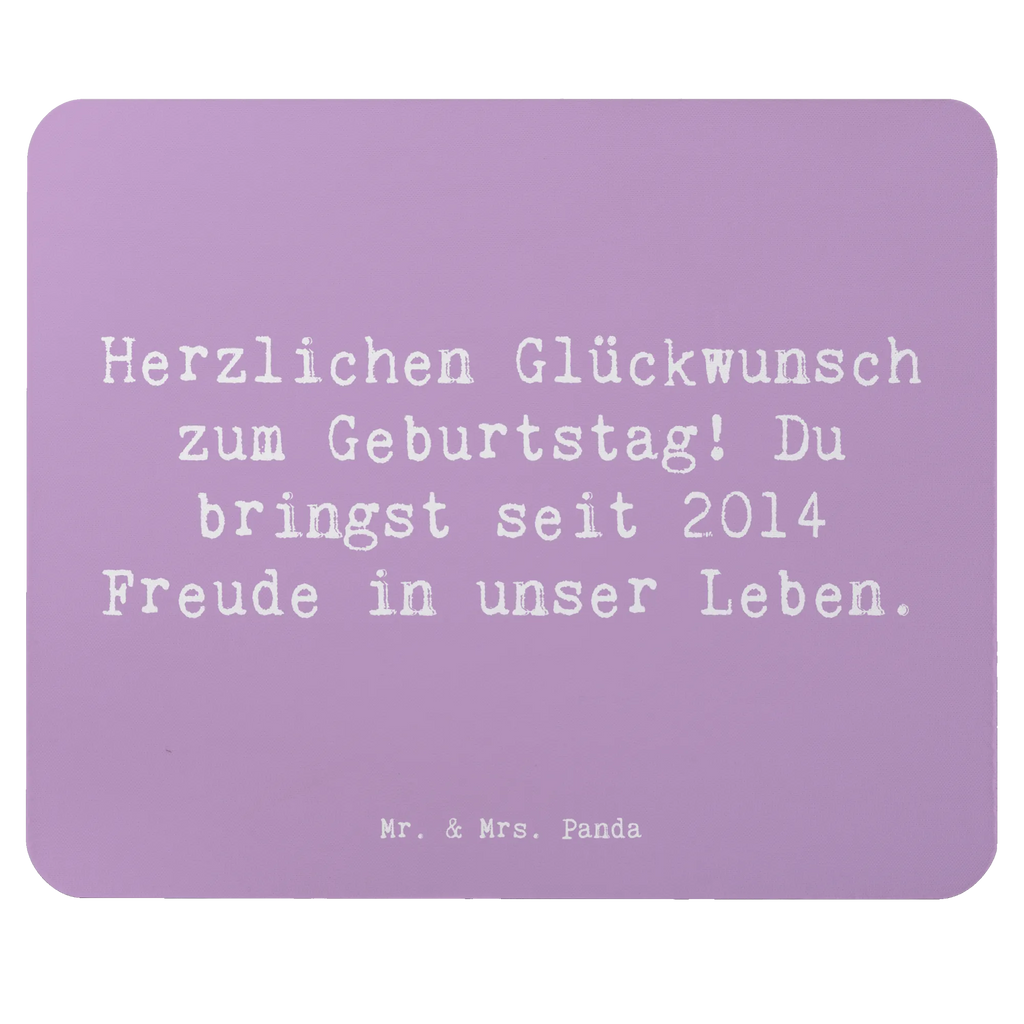 Mouse mat Saying Herzlichen Glückwunsch zum Geburtstag! Du bringst seit 2014 Freude in unser Leben. Mauspad Büro, Arbeitszimmer, PC Zubehör, Mauspad, Mausunterlage, Mousepad, Computer zubehör, Büroausstattung, Designer Mauspad, Einzigartiges Mauspad, Geburtstag, Geburtstagsgeschenk, Geschenk
