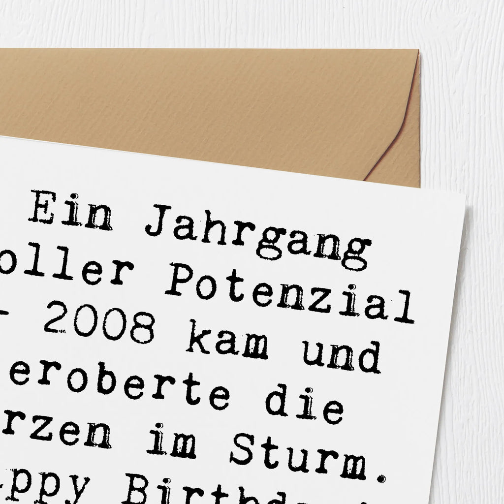 Deluxe Karte Spruch 2008 Geburtstag Karte, Grußkarte, Klappkarte, Einladungskarte, Glückwunschkarte, Hochzeitskarte, Geburtstagskarte, Hochwertige Grußkarte, Hochwertige Klappkarte, Geburtstag, Geburtstagsgeschenk, Geschenk