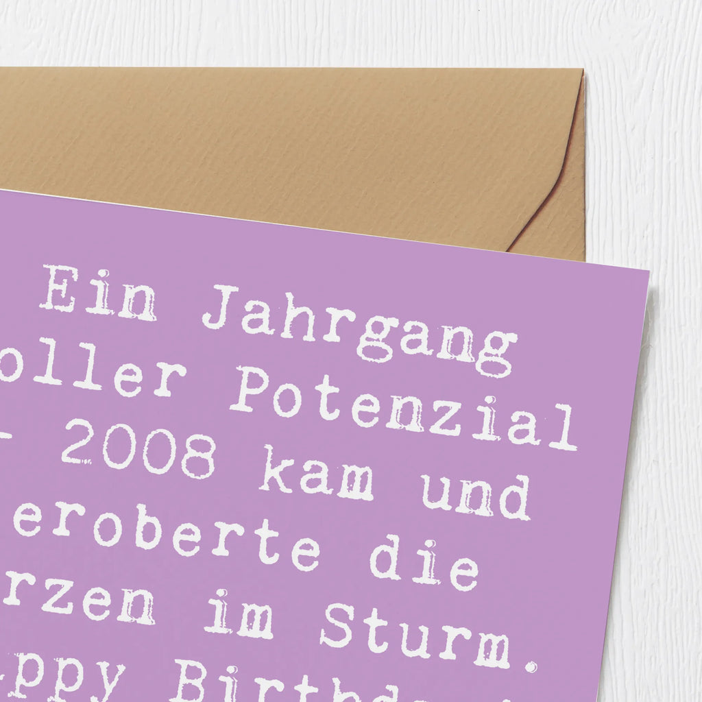 Deluxe Karte Spruch 2008 Geburtstag Karte, Grußkarte, Klappkarte, Einladungskarte, Glückwunschkarte, Hochzeitskarte, Geburtstagskarte, Hochwertige Grußkarte, Hochwertige Klappkarte, Geburtstag, Geburtstagsgeschenk, Geschenk