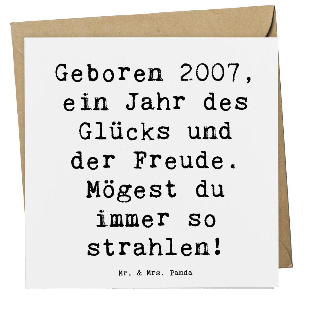 Deluxe Card Saying Geboren 2007, ein Jahr des Glücks und der Freude. Mögest du immer so strahlen! Karte, Grußkarte, Klappkarte, Einladungskarte, Glückwunschkarte, Hochzeitskarte, Geburtstagskarte, Hochwertige Grußkarte, Hochwertige Klappkarte, Geburtstag, Geburtstagsgeschenk, Geschenk