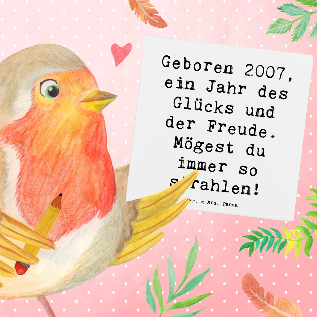 Deluxe Card Saying Geboren 2007, ein Jahr des Glücks und der Freude. Mögest du immer so strahlen! Karte, Grußkarte, Klappkarte, Einladungskarte, Glückwunschkarte, Hochzeitskarte, Geburtstagskarte, Hochwertige Grußkarte, Hochwertige Klappkarte, Geburtstag, Geburtstagsgeschenk, Geschenk