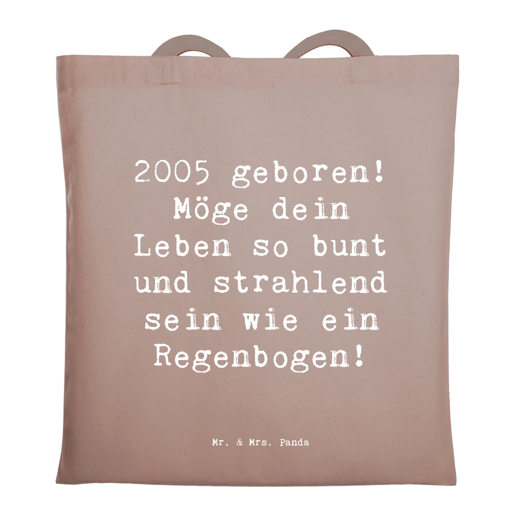 Tote bag Saying 2005 geboren! Möge dein Leben so bunt und strahlend sein wie ein Regenbogen! Beutel, Einkaufstasche, Umhängetasche, Stoffbeutel, Beuteltasche, Jutetasche, Laptoptasche, Schultertasche, Tragetasche, Jutebeutel, Strandtasche, Stofftasche, Tasche, Shopper, Badetasche, Einkaufstüte, Geburtstag, Geburtstagsgeschenk, Geschenk
