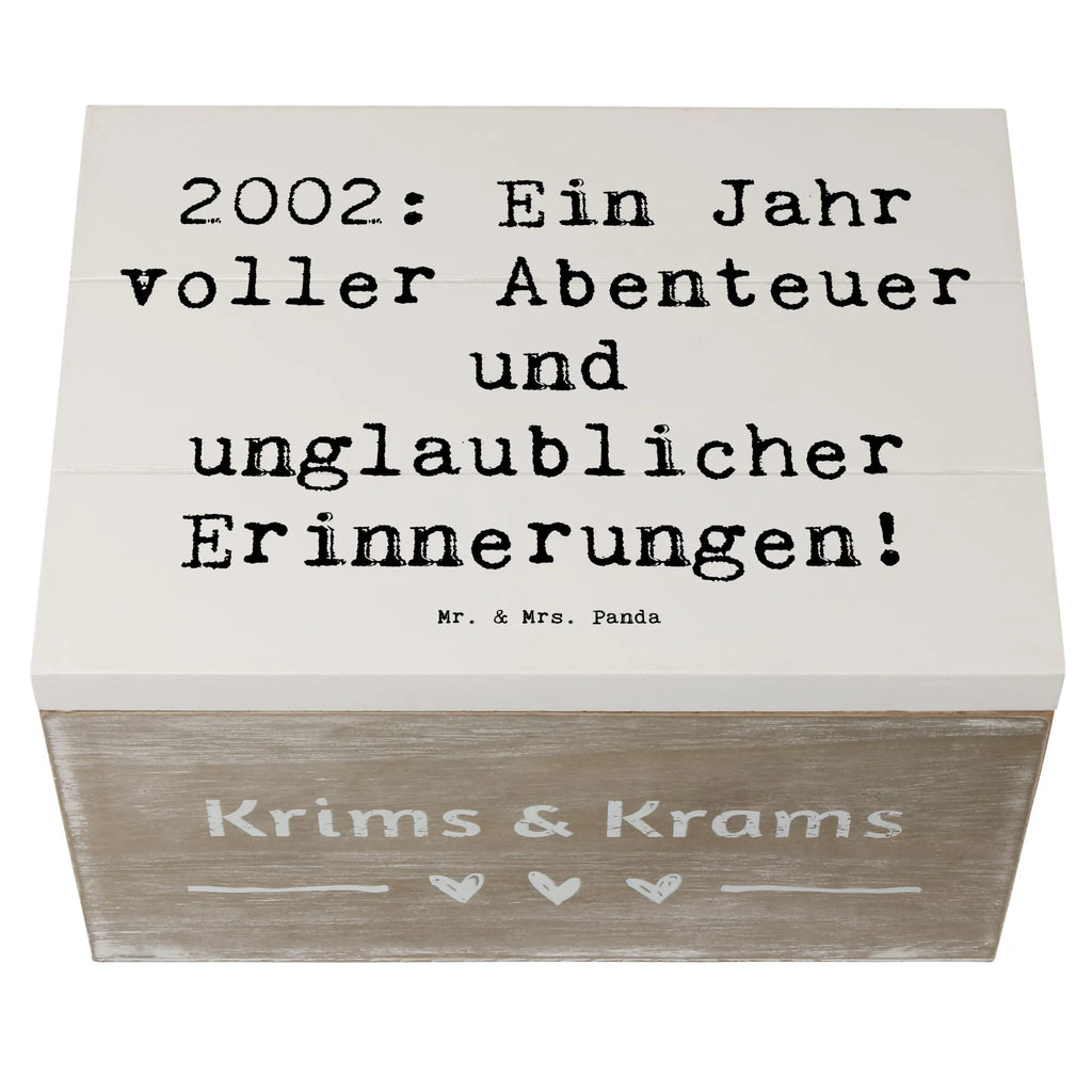 Holzkiste Spruch 2002 Geburtstag Abenteuer Kiste, Aufbewahrungsbox, Erinnerungskiste, Dekokiste, Erinnerungsbox, Geschenkdose, Schatzkiste, Geschenkbox, Holzkiste, Truhe, Schatulle, XXL, Geburtstag, Geburtstagsgeschenk, Geschenk