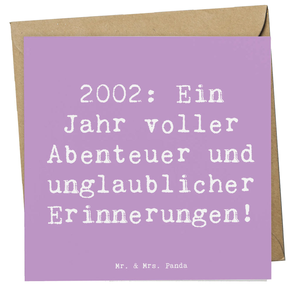 Deluxe Card Saying 2002: Ein Jahr voller Abenteuer und unglaublicher Erinnerungen! Karte, Grußkarte, Klappkarte, Einladungskarte, Glückwunschkarte, Hochzeitskarte, Geburtstagskarte, Hochwertige Grußkarte, Hochwertige Klappkarte, Geburtstag, Geburtstagsgeschenk, Geschenk