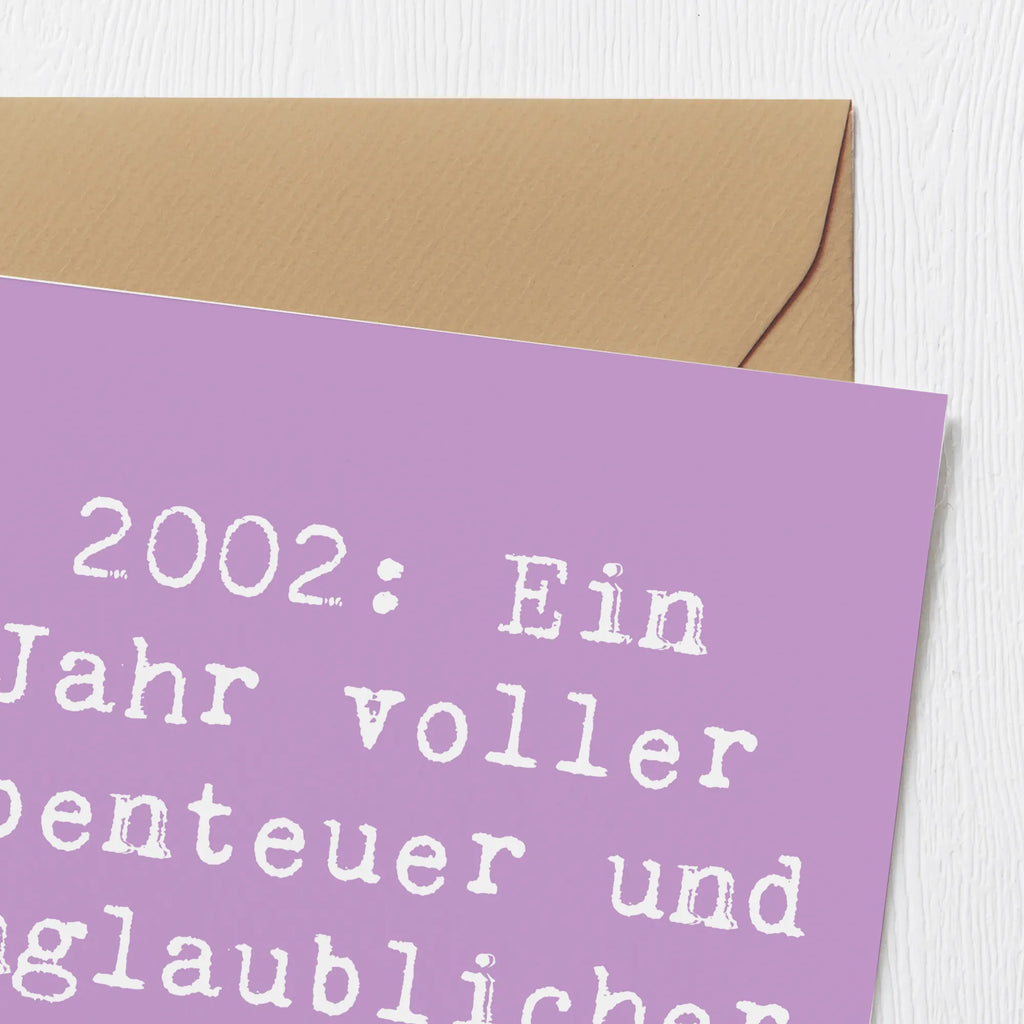 Deluxe Card Saying 2002: Ein Jahr voller Abenteuer und unglaublicher Erinnerungen! Karte, Grußkarte, Klappkarte, Einladungskarte, Glückwunschkarte, Hochzeitskarte, Geburtstagskarte, Hochwertige Grußkarte, Hochwertige Klappkarte, Geburtstag, Geburtstagsgeschenk, Geschenk
