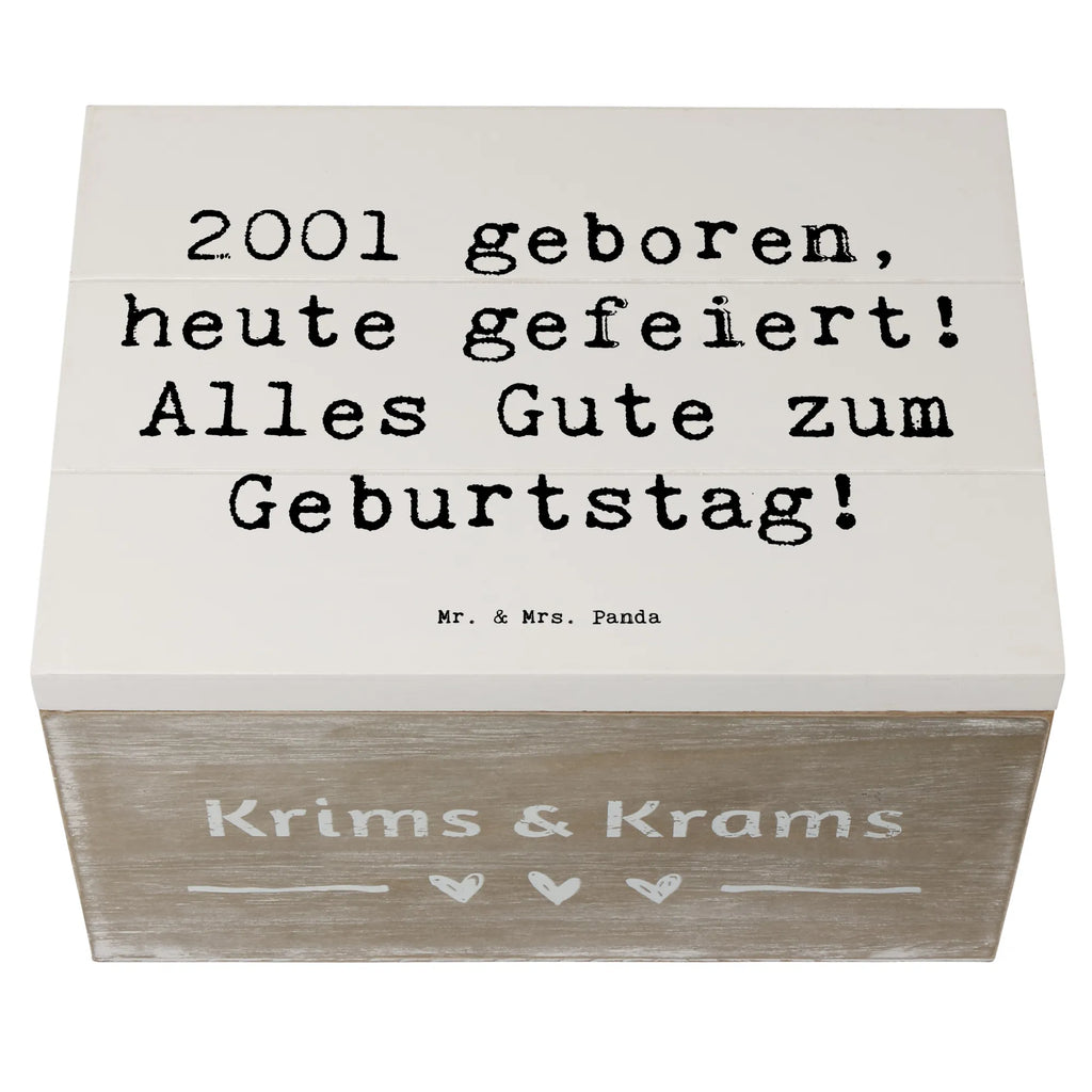 Wooden chest Saying 2001 geboren, heute gefeiert! Alles Gute zum Geburtstag! Truhe, Dekokiste, Schatulle, Aufbewahrungsbox, Holzkiste, Erinnerungskiste, Erinnerungsbox, Kiste, Geschenkdose, Geschenkbox, XXL, Schatzkiste, Geburtstag, Geburtstagsgeschenk, Geschenk