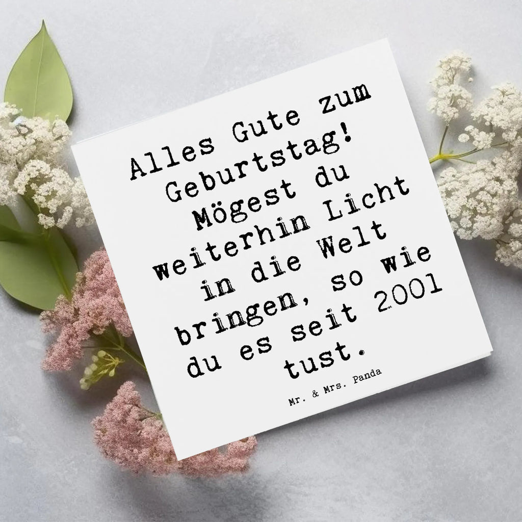 Deluxe Karte Spruch 2001 Geburtstag Licht Karte, Grußkarte, Klappkarte, Einladungskarte, Glückwunschkarte, Hochzeitskarte, Geburtstagskarte, Hochwertige Grußkarte, Hochwertige Klappkarte, Geburtstag, Geburtstagsgeschenk, Geschenk