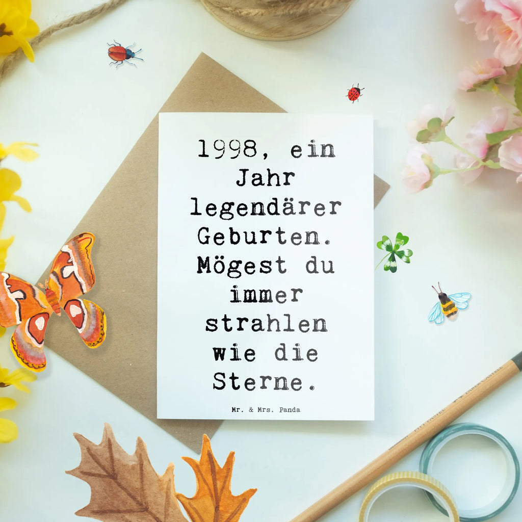 Greetings card Saying 1998, ein Jahr legendärer Geburten. Mögest du immer strahlen wie die Sterne. Klappkarte, Ansichtskarten, Glückwunschkarte, Geburtstagskarte, Grußkarte, Hochzeitskarte, Einladungskarte, Karte, Geburtstag, Geburtstagsgeschenk, Geschenk